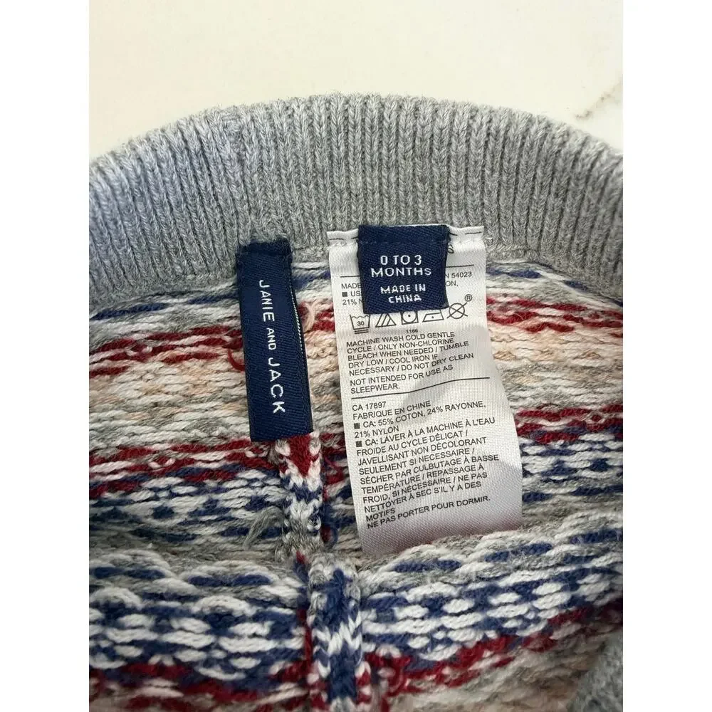 Janie and Jack Baby Fair Isle Jogger Pants 0-3M